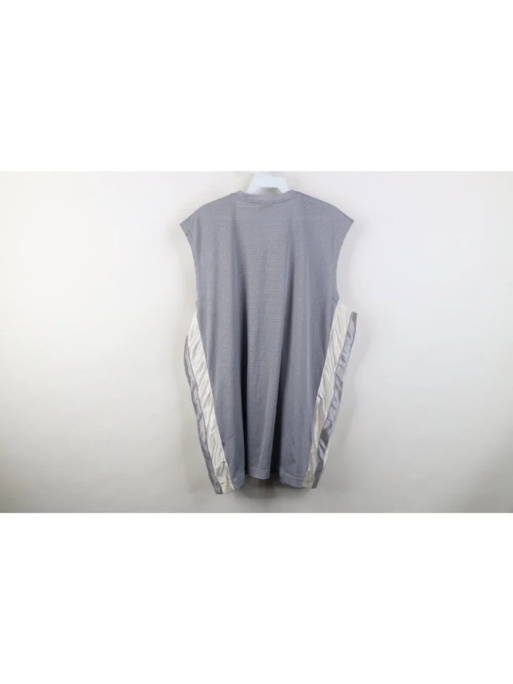 Vtg Y2K Nike Mens XL Travis Scott Center Swoosh Dazzle Mesh Muscle T-Shirt Gray
